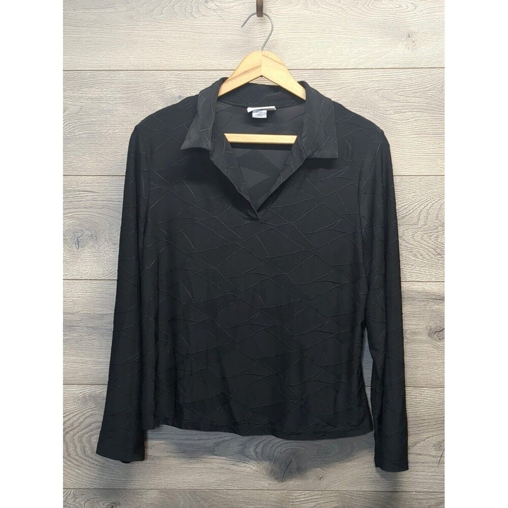 Kathy Ireland Long Sleeve Textured Blouse Women's Size XL